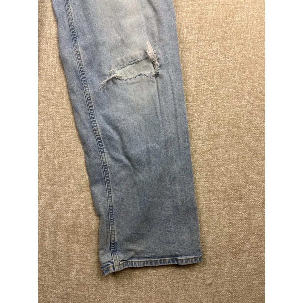 Abercrombie Kids Girls High Rise Wide Leg Distressed Jeans Light Wash 9/10 Long